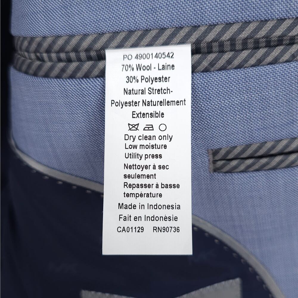 Michael Kors Mens Classic Fit 2 Piece Suit 42L 34x32 Light Blue Stretch Wool NWT - Picture 8 of 16